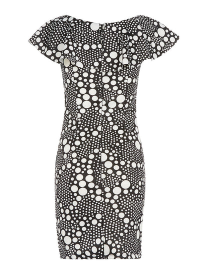 Robe à pois buste volanté - noir - 2