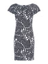 Robe à pois buste volanté - marine - 1