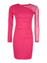 Robe à manche transparente - fushia - 1