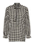 Blouse à carreaux col à nouer - noir - 1