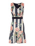 Robe imprimée bas volanté - marine - 6