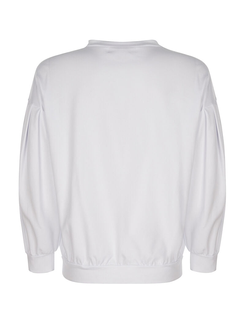 Sweat imprimé manches bouffantes - blanc - 2