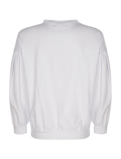 Sweat imprimé manches bouffantes - blanc - 2