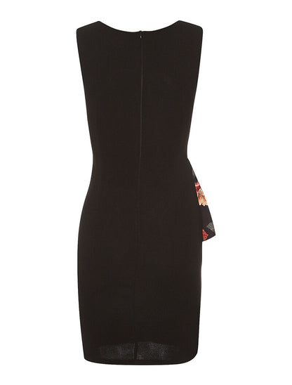 Robe empiècement imprimé - noir - 2