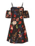 Robe imprimée bras à enfiler - noir - 1