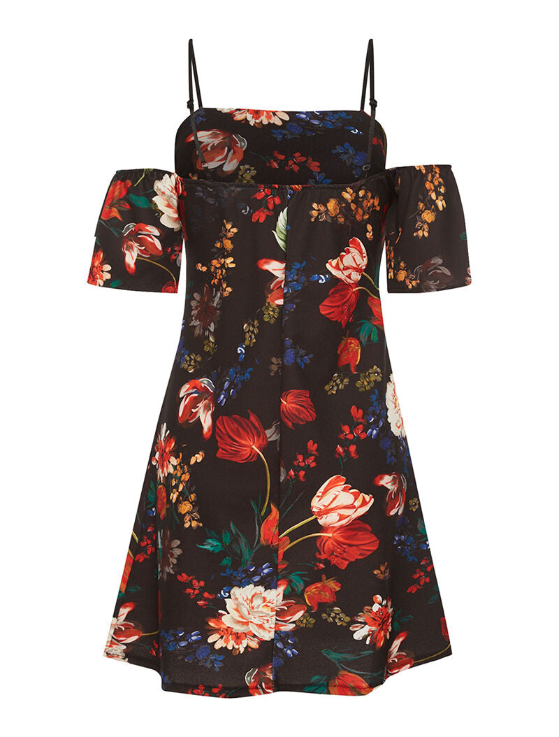 Robe imprimée bras à enfiler - noir - 2