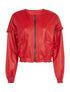 Veste en simili côtés volantés - rouge - 1