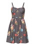 Robe imprimée rayures et fleurs - noir/blanc - 6