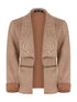 Veste revers de col perlé - beige - 1
