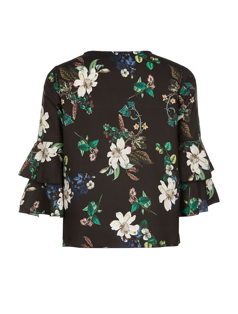 Top fluide manches 3/4 - noir