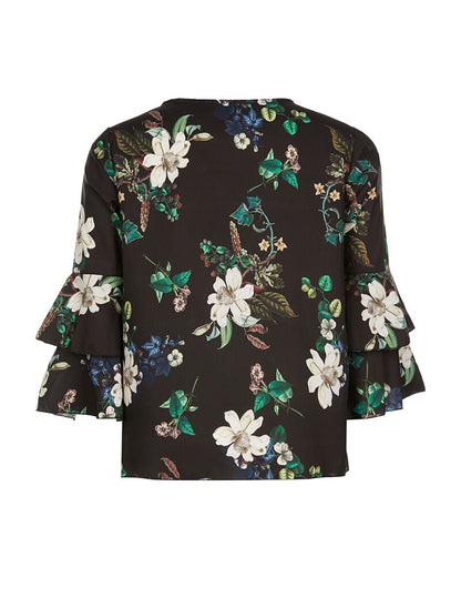 Top fluide manches 3/4 - noir