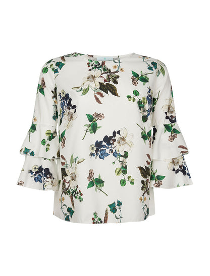 Top fluide manches 3/4 - blanc