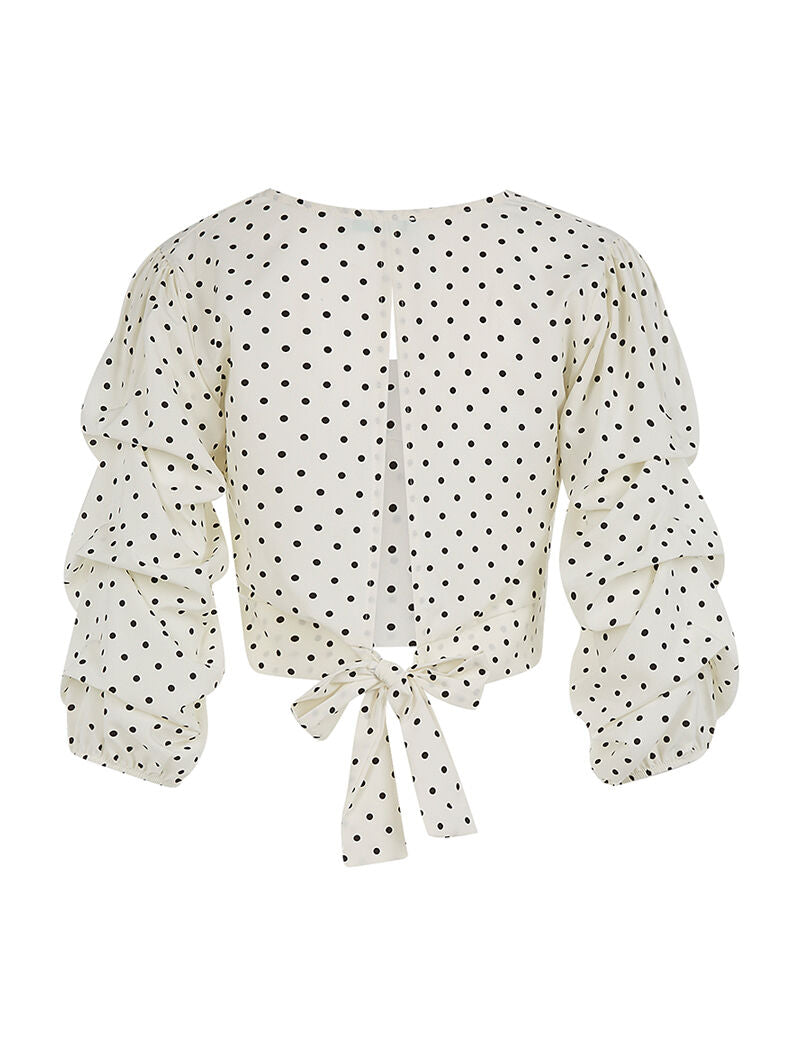 Crop top à pois - blanc - 2