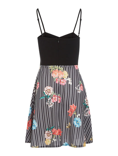 Robe bustier bas imprimé - noir - 2