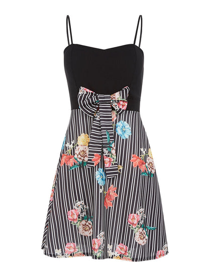 Robe bustier bas imprimé - noir - 5