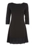 Robe ample bord dentelle - noir - 1