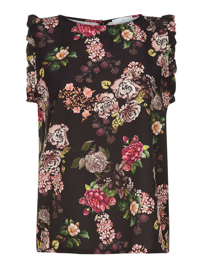 Top satin imprimé - noir - 3