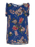 Top satin imprimé - bleu - 1