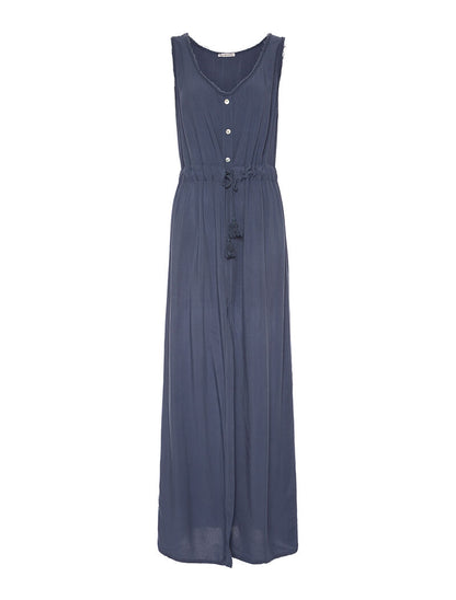 Robe longue taille marquée - bleu - 3
