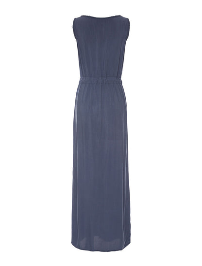 Robe longue taille marquée - bleu - 4