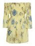 Robe tunique encolure élastiquée - jaune - 3