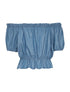 Blouse élastiquée - denim - 1