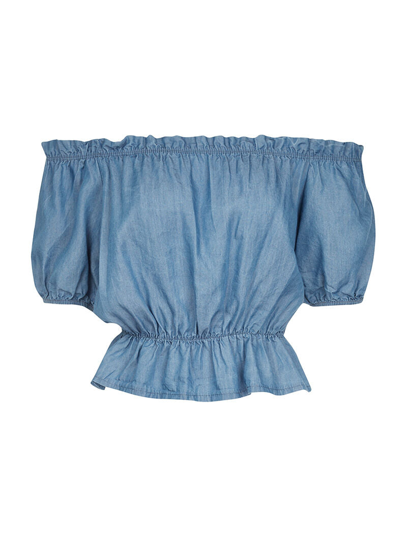 Blouse élastiquée - denim - 2