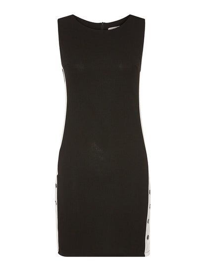 Robe ligne contrastée à boutons - noir/blanc - 1