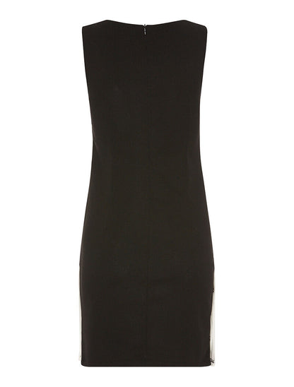 Robe ligne contrastée à boutons - noir/blanc - 2