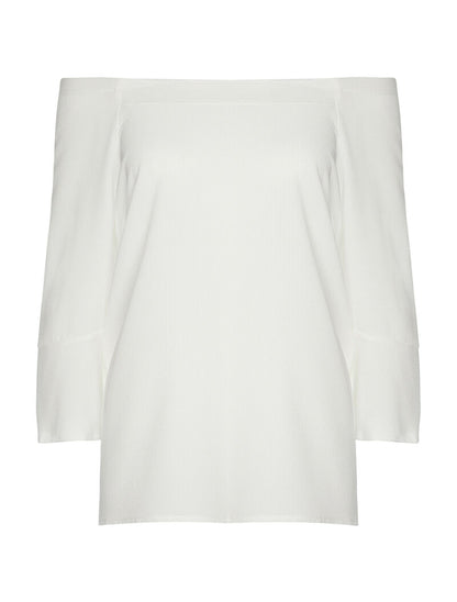 Top ample épaules nues - blanc - 1