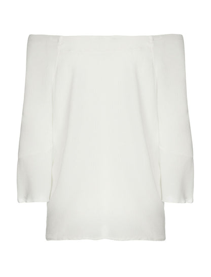 Top ample épaules nues - blanc - 2