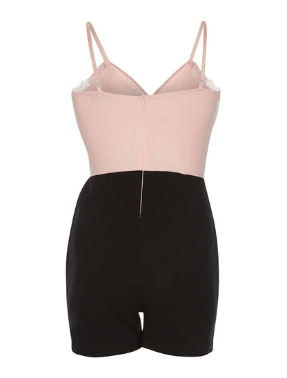 Combishort ventre en dentelle - rose - 2