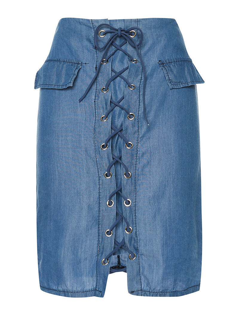 Jupe légère à corsage - denim - 4