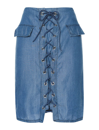 Jupe légère à corsage - denim - 4