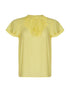 Top voile plastron dentelle - jaune - 3