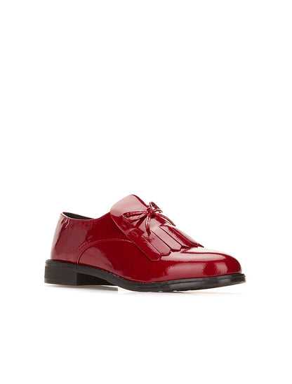 Derbies vernis à franges - rouge - 2