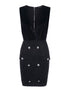 Robe buste croisé velours - noir - 1