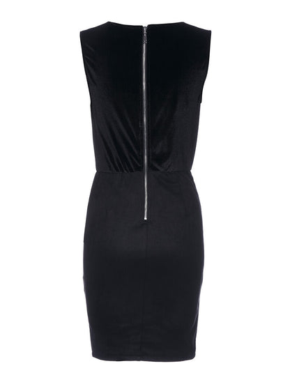 Robe buste croisé velours - noir - 2