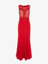 Robe longue buste dentelle - rouge - 1