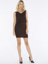 Robe pailletée buste bouffant - bordeaux - 7
