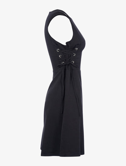 Robe côtés avec corsage - noir - 4