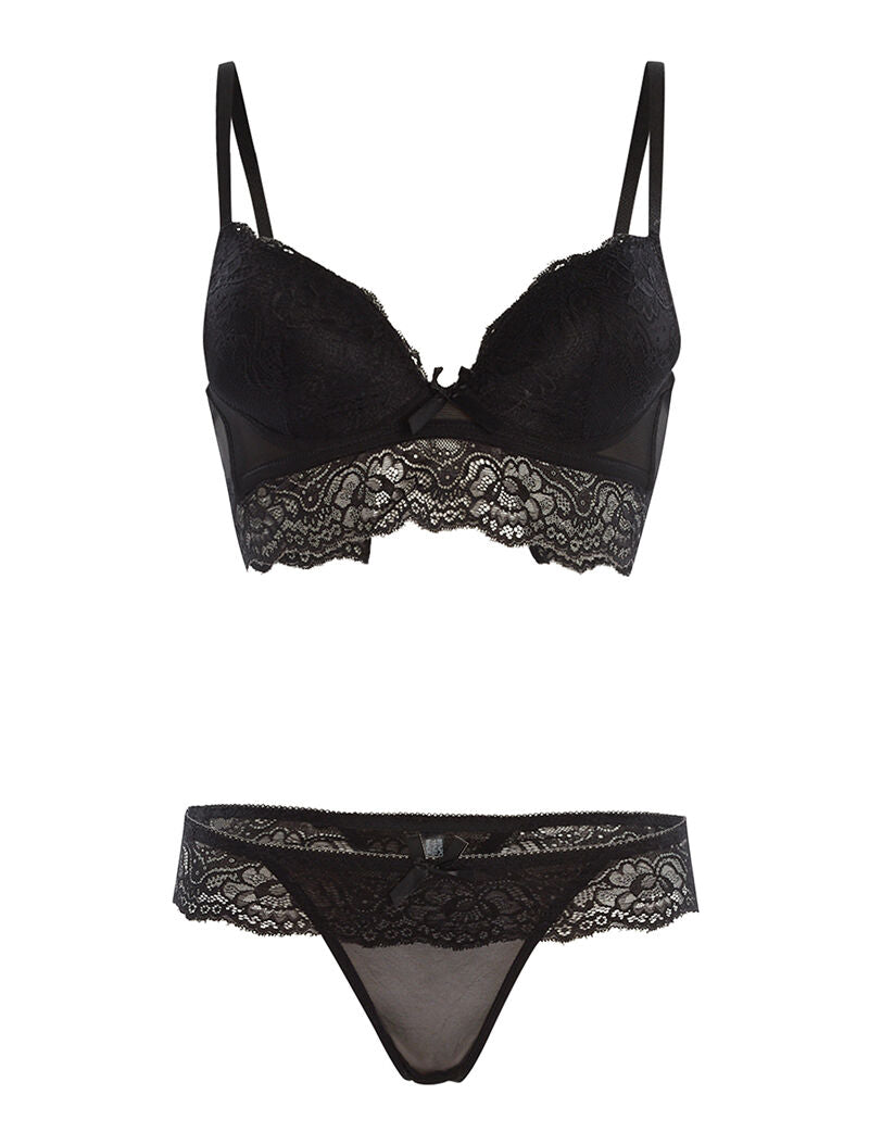 Ensemble SG et string à bord dentelle - noir - 3
