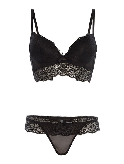 Ensemble SG et string à bord dentelle - noir - 3