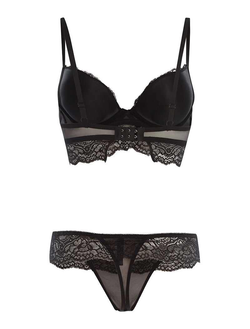 Ensemble SG et string à bord dentelle - noir - 2