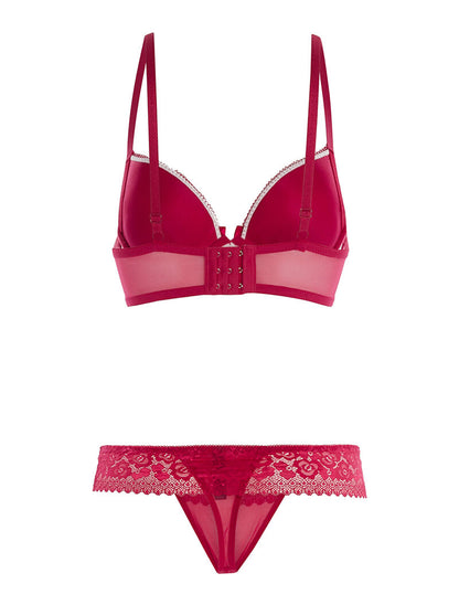 Ensemble SG et string à dentelle - fushia - 2