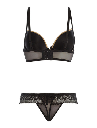 Ensemble SG et string à dentelle - noir - 2