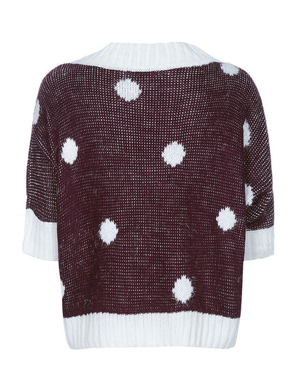 Pull effet angora à motifs - bordeaux - 2