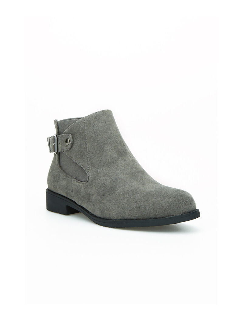Boots effet croute de cuir - anthracite - 2