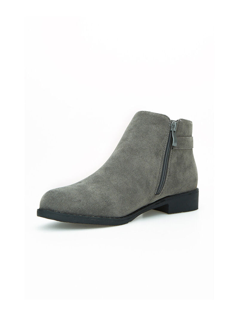 Boots effet croute de cuir - anthracite - 3
