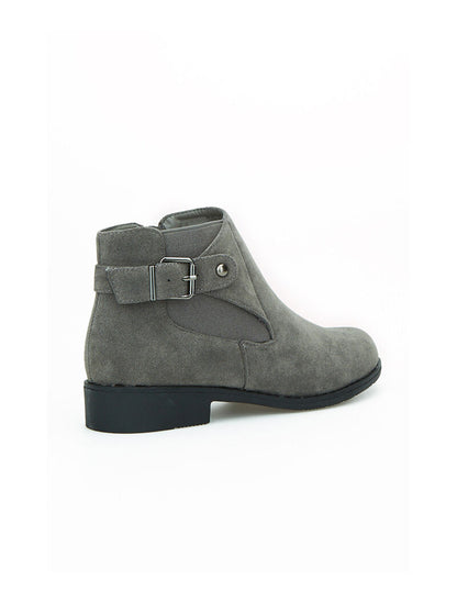 Boots effet croute de cuir - anthracite - 4